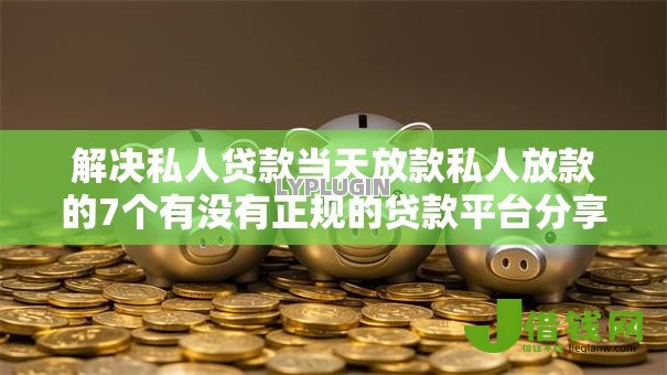 解决私人贷款当天放款私人放款的7个有没有正规的贷款平台分享