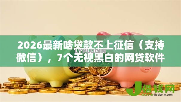 2026最新啥贷款不上征信（支持微信），7个无视黑白的网贷软件无私分享