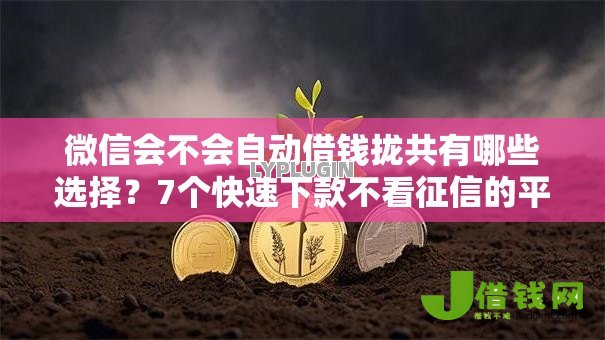 微信会不会自动借钱拢共有哪些选择？7个快速下款不看征信的平台详解