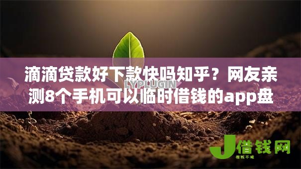 滴滴贷款好下款快吗知乎？网友亲测8个手机可以临时借钱的app盘点