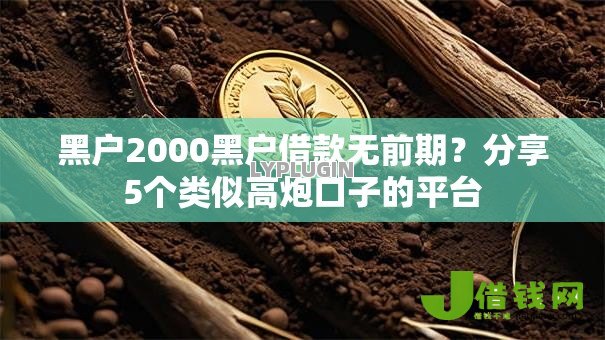黑户2000黑户借款无前期？分享5个类似高炮口子的平台