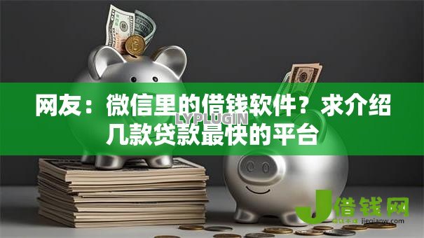 网友：微信里的借钱软件？求介绍几款贷款最快的平台