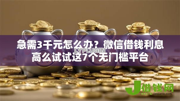 急需3千元怎么办？微信借钱利息高么试试这7个无门槛平台