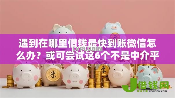 遇到在哪里借钱最快到账微信怎么办？或可尝试这6个不是中介平台的贷款口子
