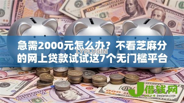 急需2000元怎么办？不看芝麻分的网上贷款试试这7个无门槛平台