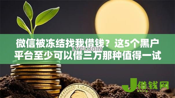 微信被冻结找我借钱?这5个黑户平台至少可以借三万那种值得一试 微信被冻结找我借钱?这5个黑户平台至少可以借三万那种值得一试