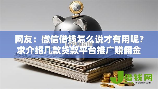 网友：微信借钱怎么说才有用呢？求介绍几款贷款平台推广赚佣金