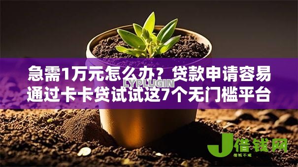 急需1万元怎么办？贷款申请容易通过卡卡贷试试这7个无门槛平台