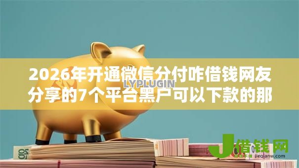 2026年开通微信分付咋借钱网友分享的7个平台黑户可以下款的那种我觉得不错！