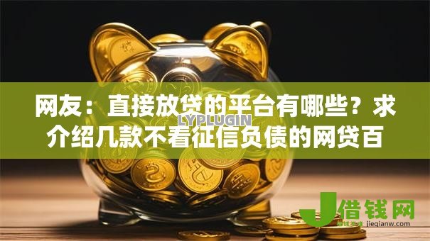 网友：直接放贷的平台有哪些？求介绍几款不看征信负债的网贷百分百下款app