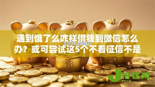 遇到饿了么咋样借钱到微信怎么办？或可尝试这5个不看征信不是网贷平台