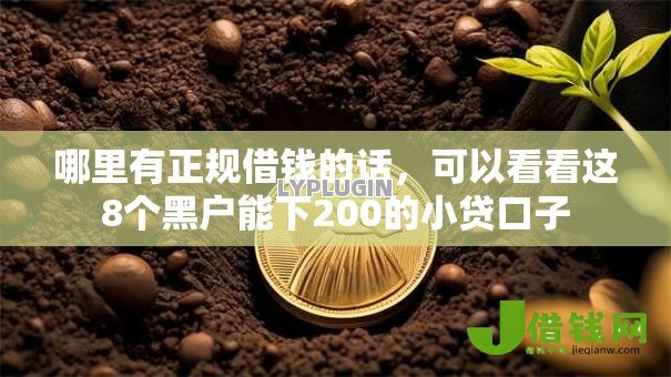 哪里有正规借钱的话，可以看看这8个黑户能下200的小贷口子