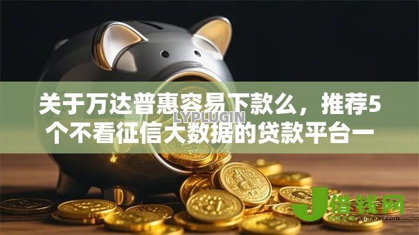 关于万达普惠容易下款么，推荐5个不看征信大数据的贷款平台一定能下款给你