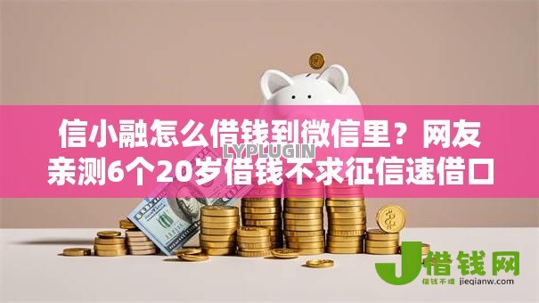 信小融怎么借钱到微信里？网友亲测6个20岁借钱不求征信速借口子盘点