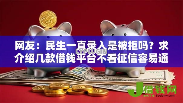 网友：民生一直录入是被拒吗？求介绍几款借钱平台不看征信容易通过的口子