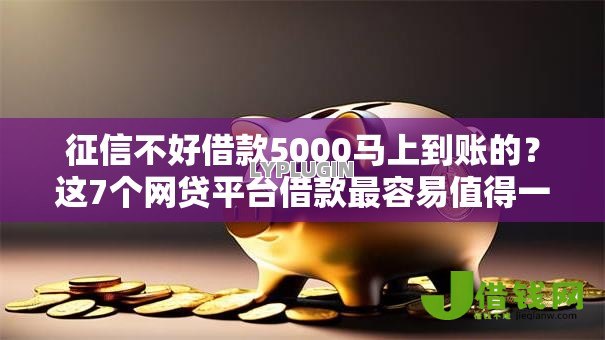 征信不好借款5000马上到账的？这7个网贷平台借款最容易值得一试