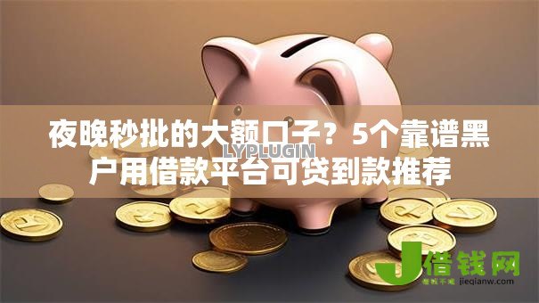夜晚秒批的大额口子?5个靠谱黑户用借款平台可贷到款推荐 夜晚秒批的大额口子?5个靠谱黑户用借款平台可贷到款推荐
