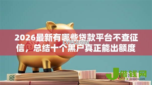 2026最新有哪些贷款平台不查征信，总结十个黑户真正能出额度的软件！