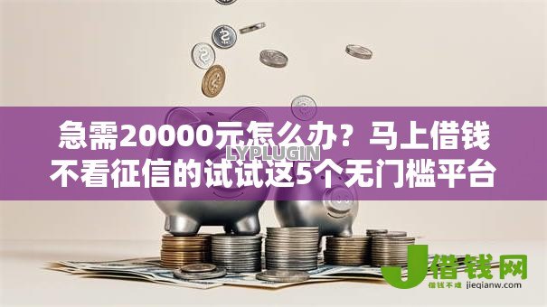急需20000元怎么办？马上借钱不看征信的试试这5个无门槛平台