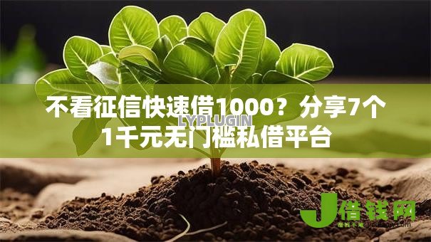 不看征信快速借1000?分享7个1千元无门槛私借平台 不看征信快速借1000?分享7个1千元无门槛私借平台