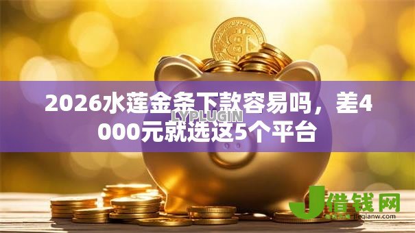 2026水莲金条下款容易吗，差4000元就选这5个平台