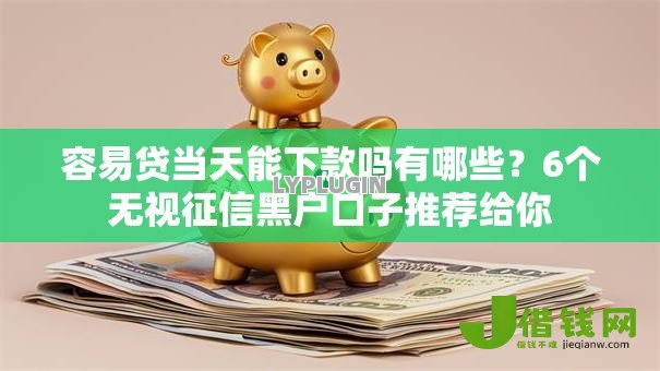 容易贷当天能下款吗有哪些？6个无视征信黑户口子推荐给你